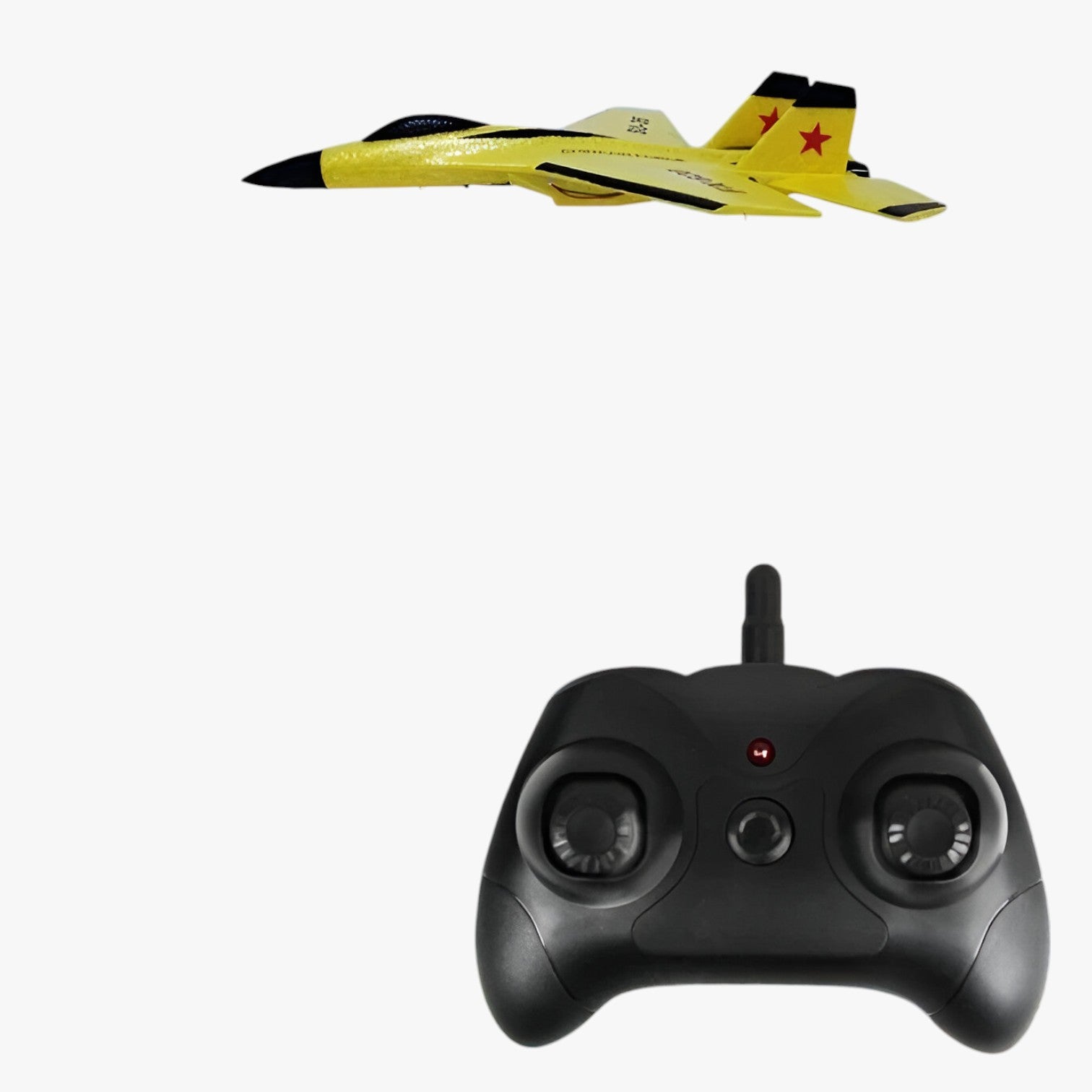 "Svævende RC-fly med slank konstruktion og iøjnefaldende LED-lys, perfekt som børnelegetøj til actionfyldte eventyr."