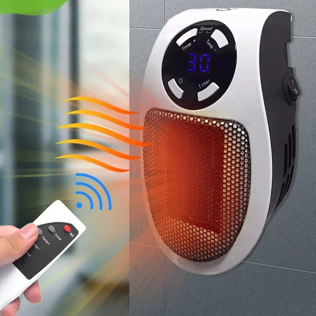 Transportabel varmer med fjernbetjening, kompakt design, LED-display; hurtig jævn varmefordeling, ideel til små rum.