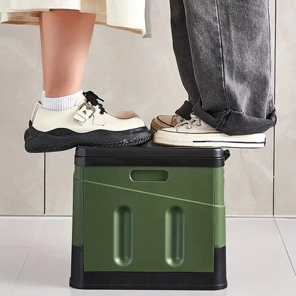 "Transportabelt foldbart campingtoilet i grå, letvægts design til camping og festivaler med kapacitet på 150 kg."