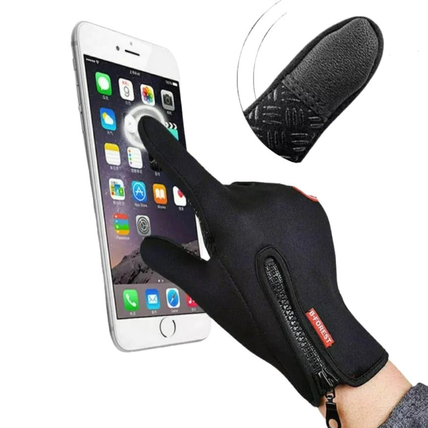 "Vandafvisende unisex touchscreen vinterhandsker i flere farver med blødt, isolerende indre og anti-slip silikone."