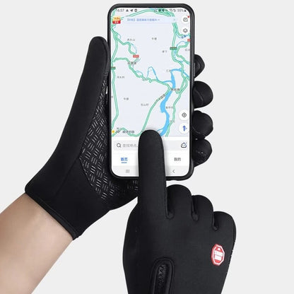 "Vandafvisende unisex touchscreen vinterhandsker i flere farver med blødt, isolerende indre og anti-slip silikone."