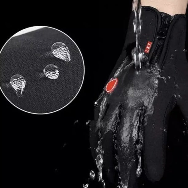 "Vandafvisende unisex touchscreen vinterhandsker i flere farver med blødt, isolerende indre og anti-slip silikone."