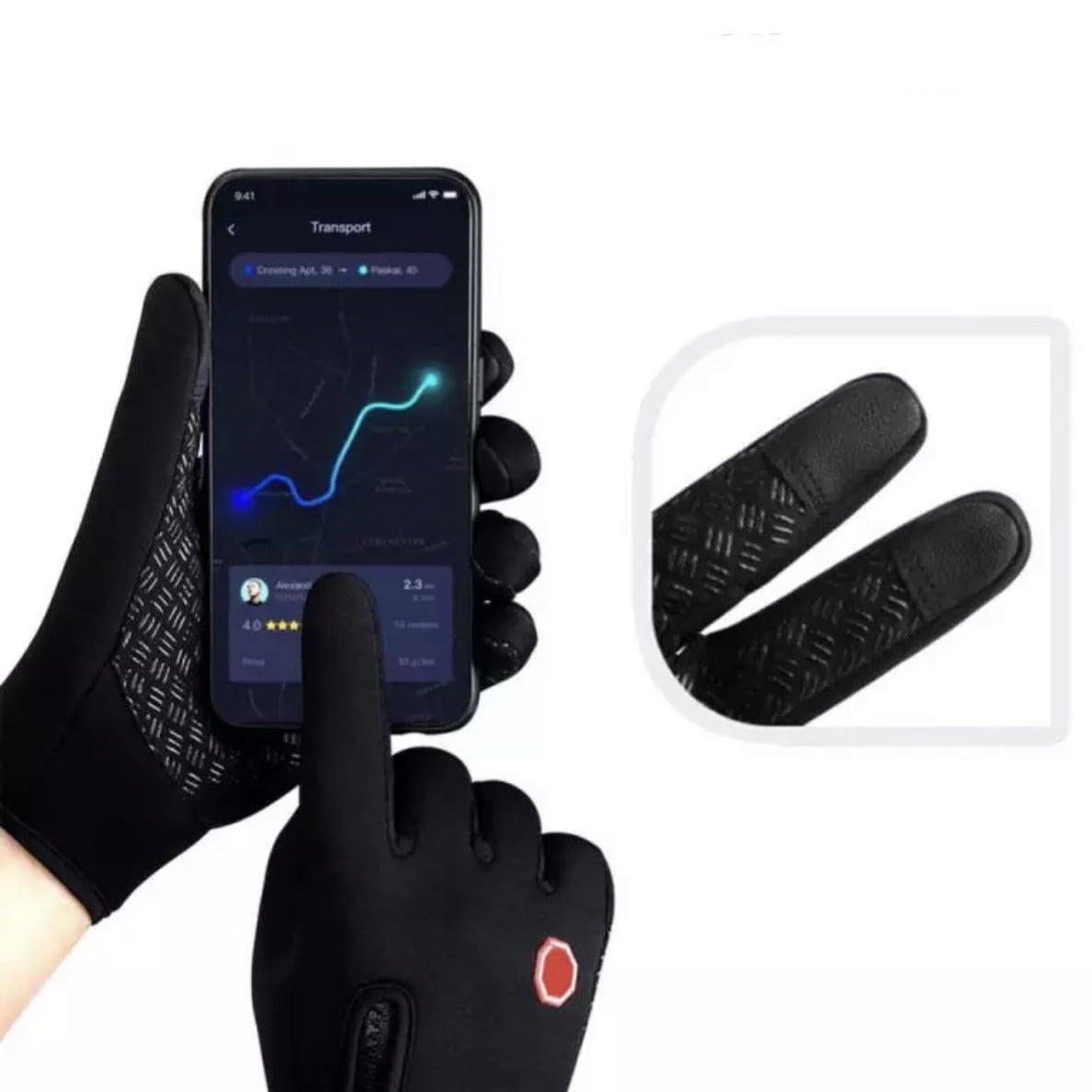 "Vandafvisende unisex touchscreen vinterhandsker i flere farver med blødt, isolerende indre og anti-slip silikone."