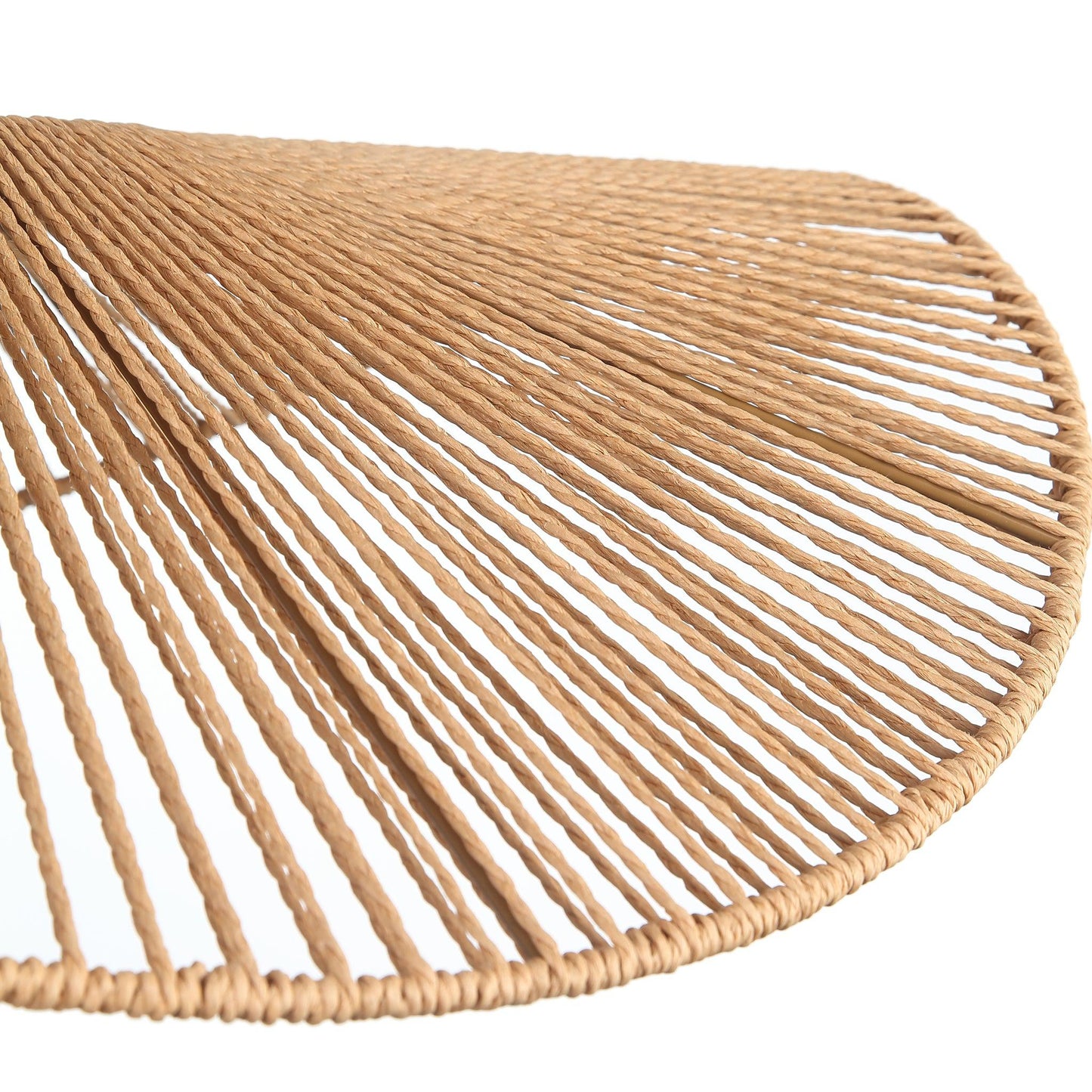 "Wave Pendel Ø60 i flettet papirreb, naturligt brunt, skaber moderne look med indbydende lys til indendørs brug, Ø60cm"
