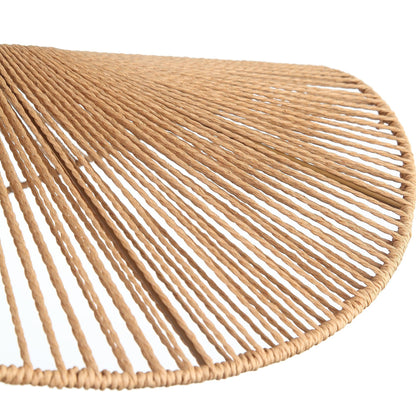 "Wave Pendel Ø60 i flettet papirreb, naturligt brunt, skaber moderne look med indbydende lys til indendørs brug, Ø60cm"